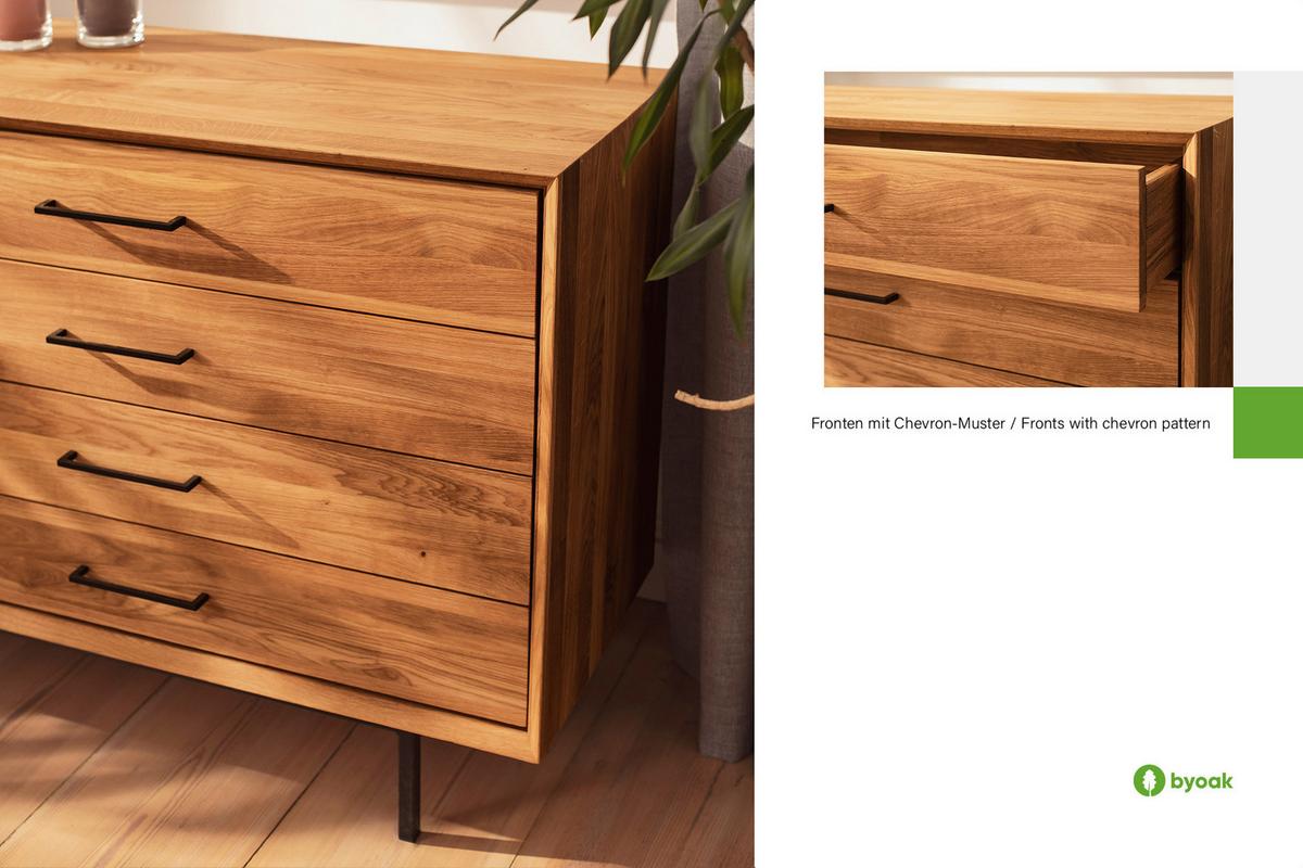 KOMMODE HOCH LEON Wildeiche - Wildeiche, Holz (97/95/45cm) - byoak