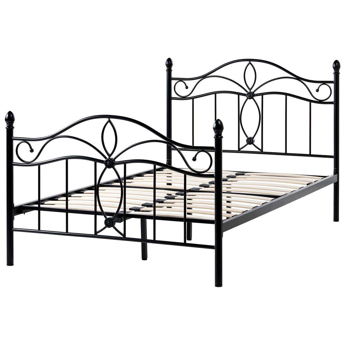 BETT mit Lattenrost 120/200 cm Schwarz Antlia - Schwarz, Metall (120/200cm) - Beliani