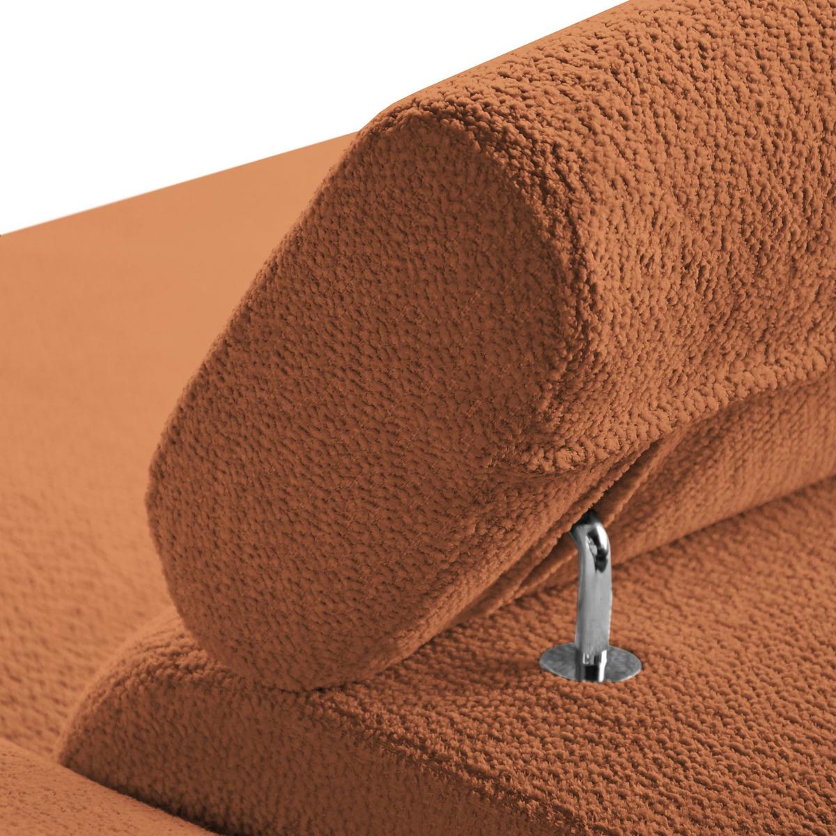ECKSCHLAFSOFA Mellow mit Bettkasten, Ziegelrot, rechts - Rostfarben/Schwarz, Textil (270/205cm) - Beautysofa
