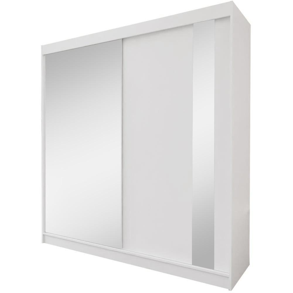 SCHWEBETÜRENSCHRANK Gaja II 200/216/61 weiß mit Spiegel und Schubladen - Weiß, Holzwerkstoff (200/216/61cm) - Beautysofa