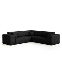 ECKSOFA Chantal - Schwarz, Holzwerkstoff/Textil (246/246cm) - Fun Möbel