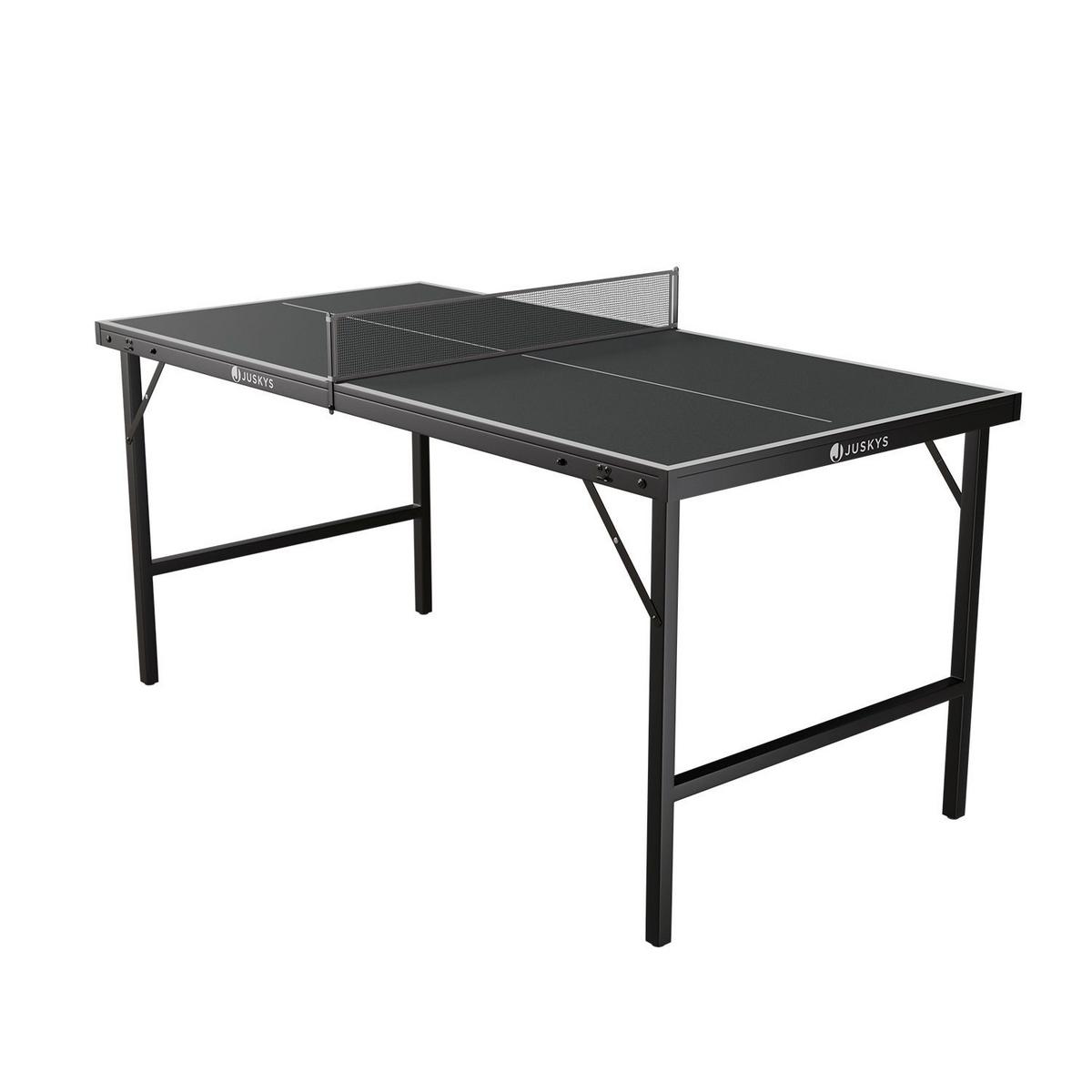 TISCHTENNISPLATTE Flexi platzsparend klappbar - Schwarz, Holz (71/83/71cm) - Juskys