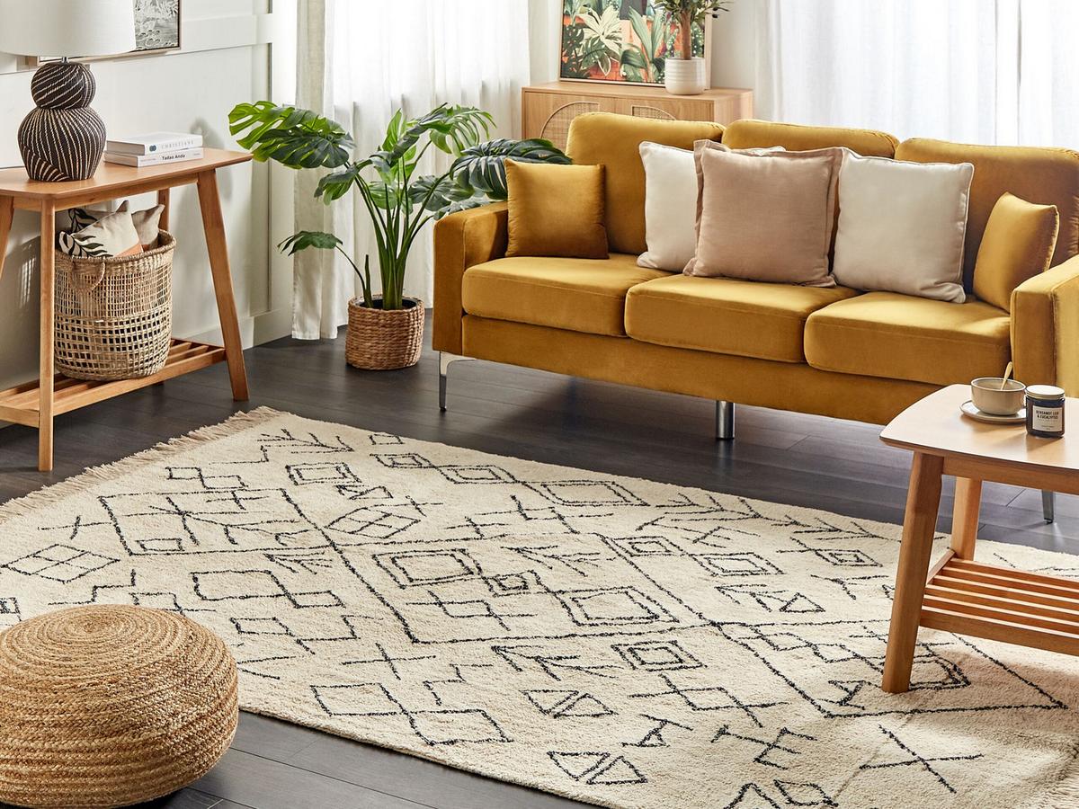 KURZFLOR-TEPPICH Somek 230/160 cm - Beige, Textil (160/230cm) - Beliani