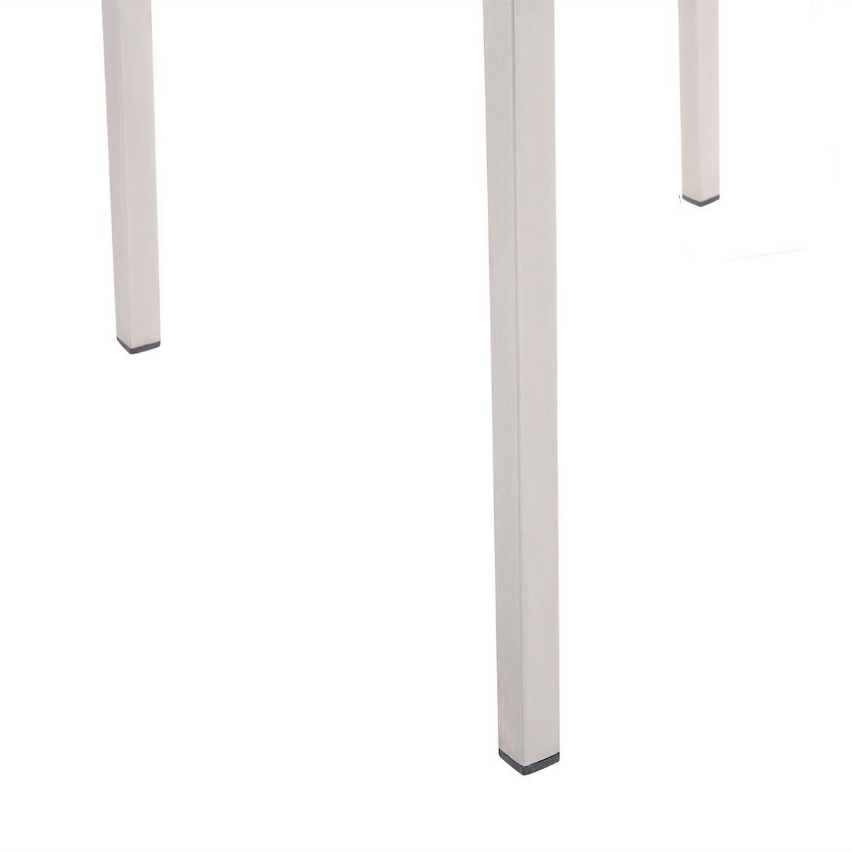 GARTENMÖBEL-SET 6-Sitzer Glasplatte schwarz Textilbespannung beige Grosseto - Beige/Silberfarben, Glas - Beliani