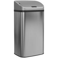 MÜLLEIMER mit Sensor 48L Edelstahl Abfalleimer mit Automatischer Schließfunktion - Silberfarben, Metall (25/69/33cm) - HOMCOM