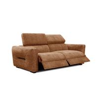 SOFA CALVERA 3-Sitzer mit 2 Relaxfunktionen, dunkelorange - Dunkelorange, Holzwerkstoff/Textil (204/79/106cm) - Wozimo