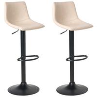 BARHOCKER 2er-Set Hellbeige Lebrija - Beige/Schwarz, Kunststoff (39/98/44cm) - Beliani