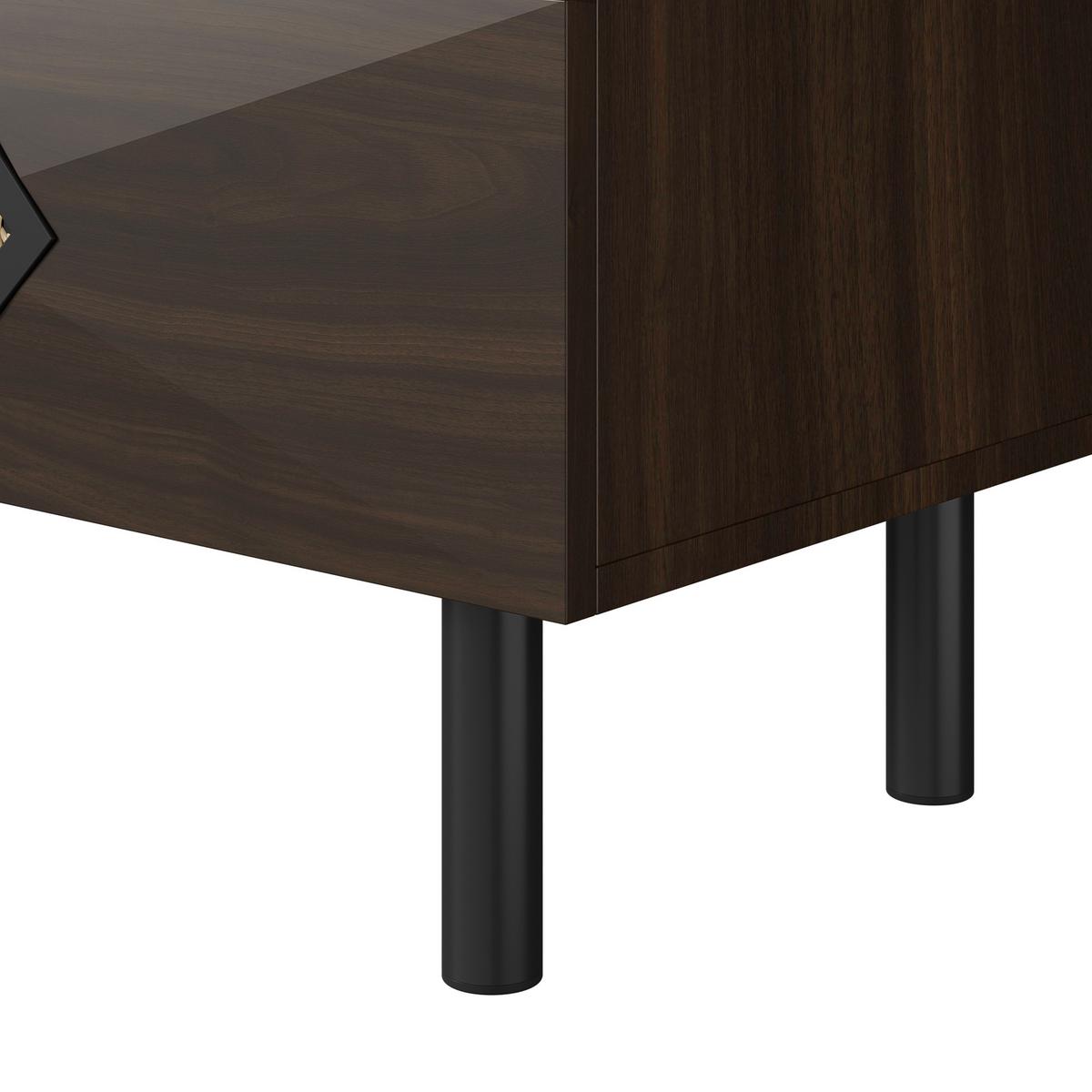 SIDEBOARD Walnuss mit 6 Schubladen & Rattan-Griffen Modern 120×40×74 cm - Walnussfarben, Holzwerkstoff (120/74/40cm) - Urban Meuble
