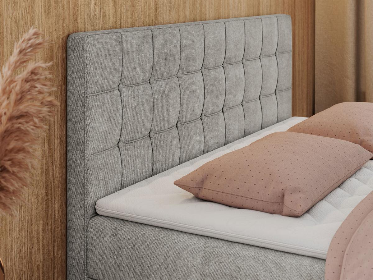 BOXBETT CARMEN 160/200 Hellgrau Struktur - H4 - Hellgrau, Holz/Textil (160/200cm) - MKS