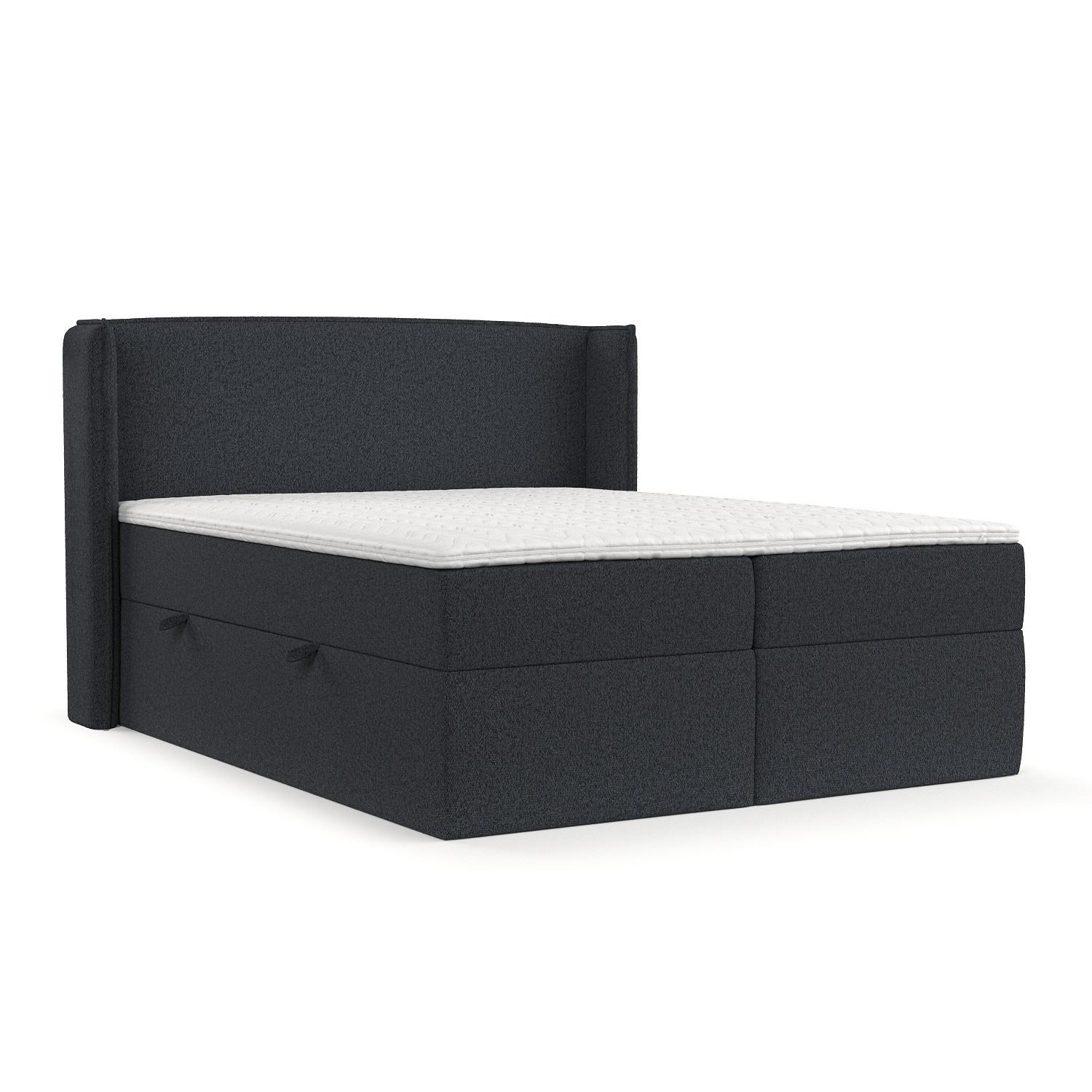 BOXBETT Viva 160/200 cm Anthrazit im Riva Stoff - Anthrazit/Schwarz, Holz/Holzwerkstoff (160/200cm) - AltaBeds
