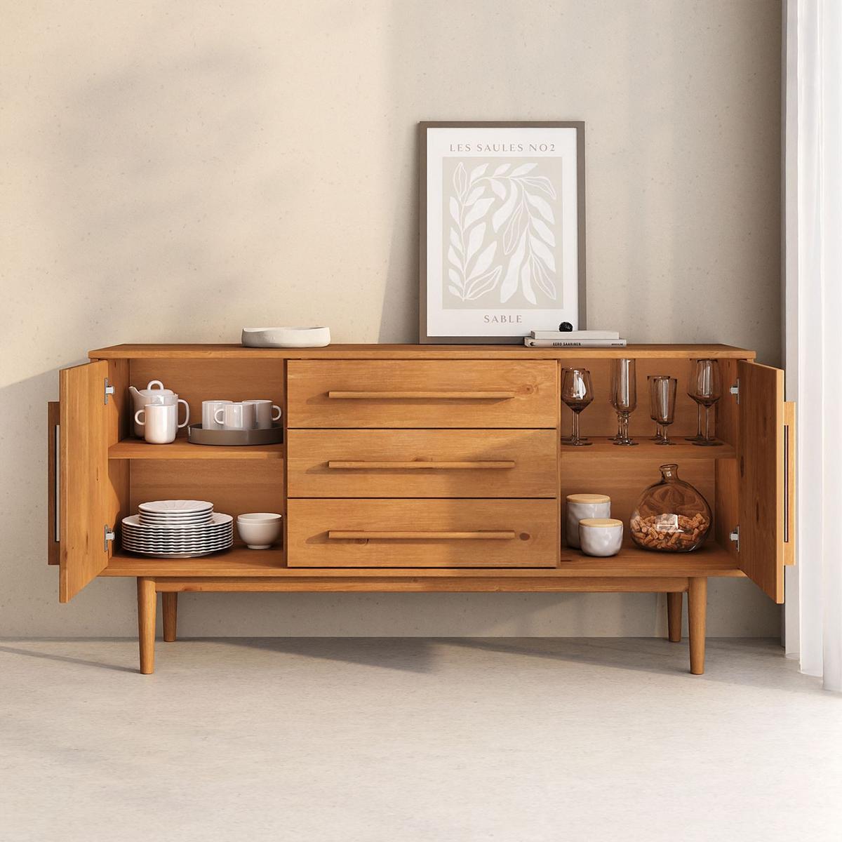 SIDEBOARD TECCA Eiche - Eichefarben, Holz (145/71/43cm) - IDIMEX