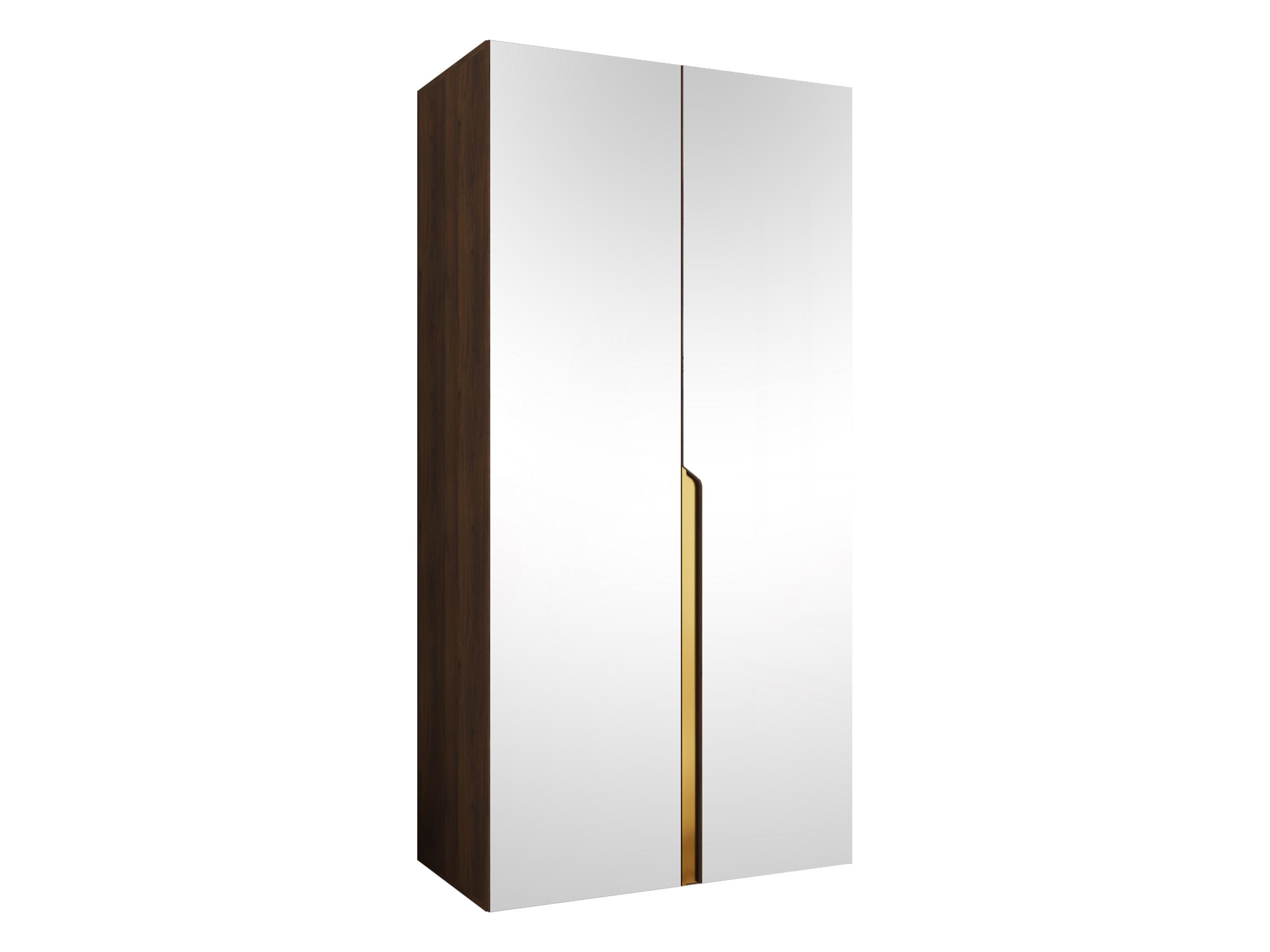 DREHTÜRENSCHRANK Mila III 100 - Goldfarben/Nussbaumfarben, Holzwerkstoff/Kunststoff (100/202/52cm) - MIRJAN24