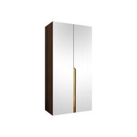 DREHTÜRENSCHRANK Mila III 100 - Goldfarben/Nussbaumfarben, Holzwerkstoff/Kunststoff (100/202/52cm) - MIRJAN24