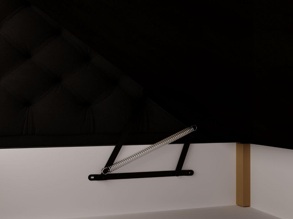 BOXBETT Bergamo 140x200 Schwarz - Schwarz, Holz/Textil (140/200cm) - Graingold