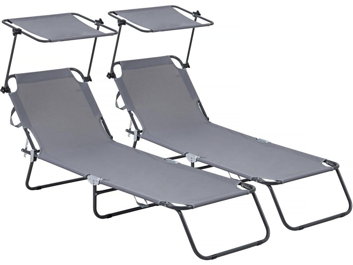 SONNENLIEGE lazy Grau - Grau, Metall (54/73/180cm) - Habitat Garten