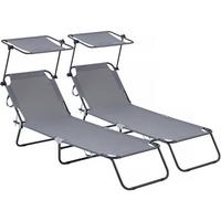 SONNENLIEGE lazy Grau - Grau, Metall (54/73/180cm) - Habitat Garten