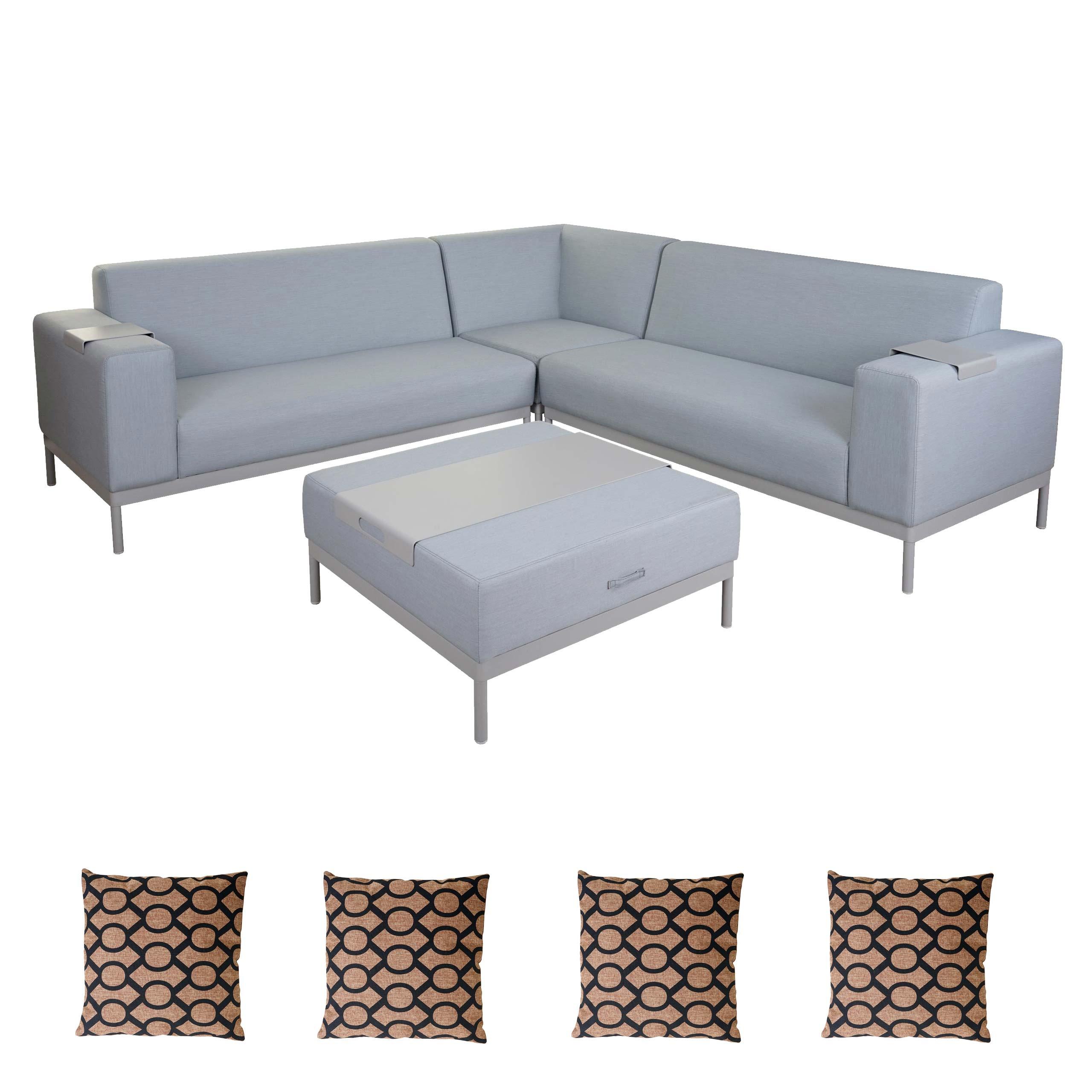 ALU-GARTEN-GARNITUR 11-TEILIG Hellblau - Hellblau, Textil - MCW
