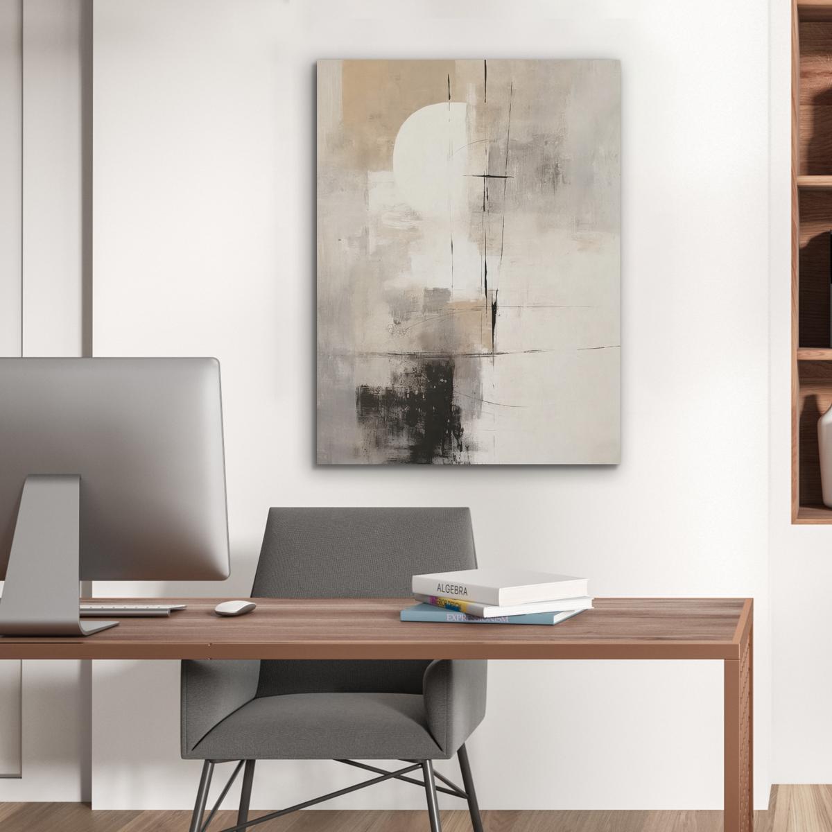 AKUSTIKBILD Abstrakt - Kunst - Grau Wandbilder 60x80 cm - Hellgrau, Kunststoff (60/80/0.9cm) - MuchoWow