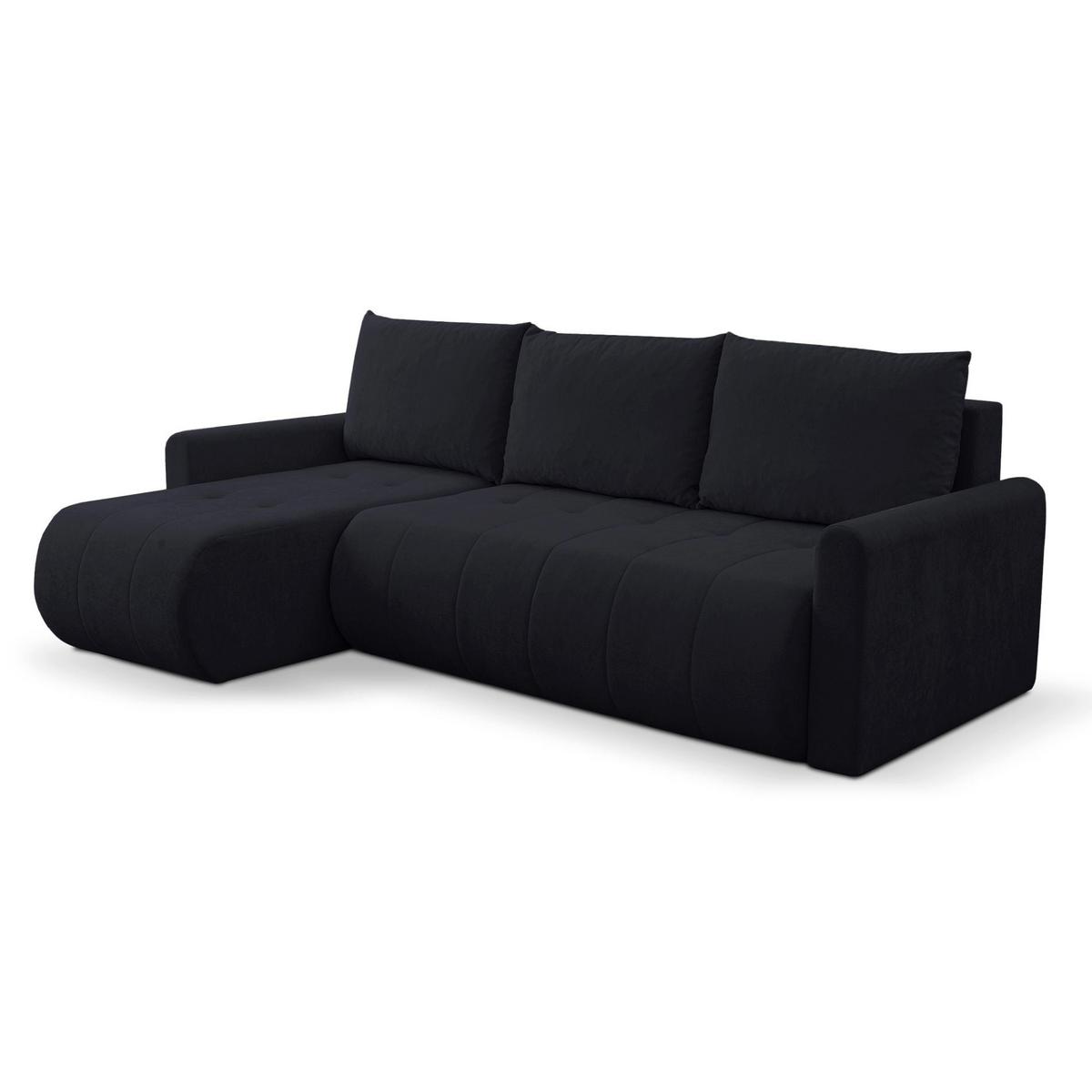 ECKSOFA Timmone Graphit Chenille 230 cm - Schwarz, Kunststoff/Textil (230/149cm) - Selsey