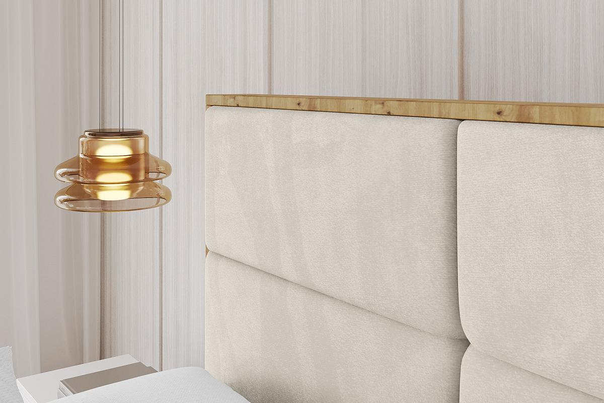 POLSTERBETT mit Bettkasten, Fußteil und Lattenrost, Boxbett ohne Matratze - ENZO1-Z 180x200 Beige - Beige, Holzwerkstoff/Textil (180/200cm) - ALTDECOR