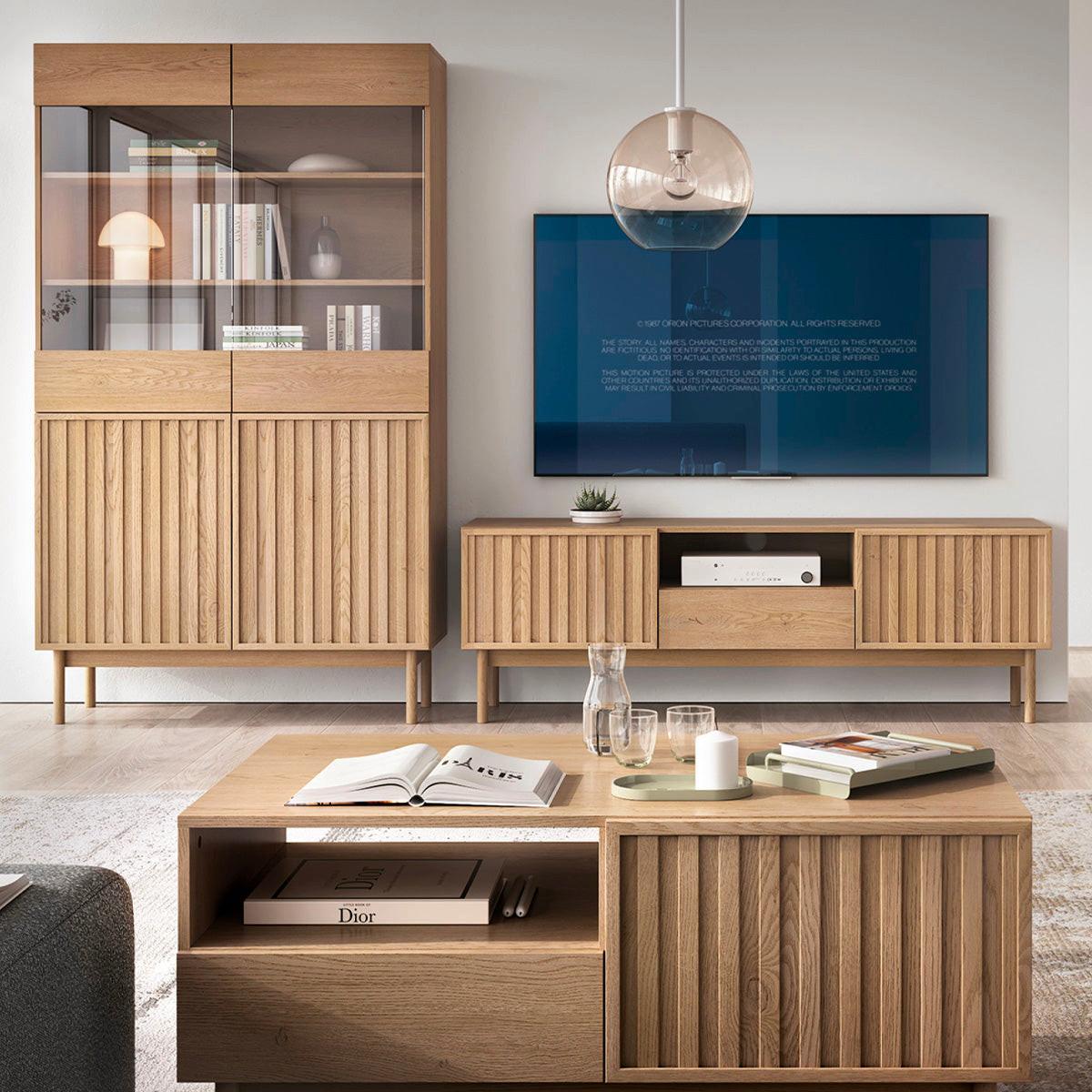 GESCHIRRSCHRANK Idor Holz - Braun, Holzwerkstoff (106/183.1/36.8cm) - Petits-meubles