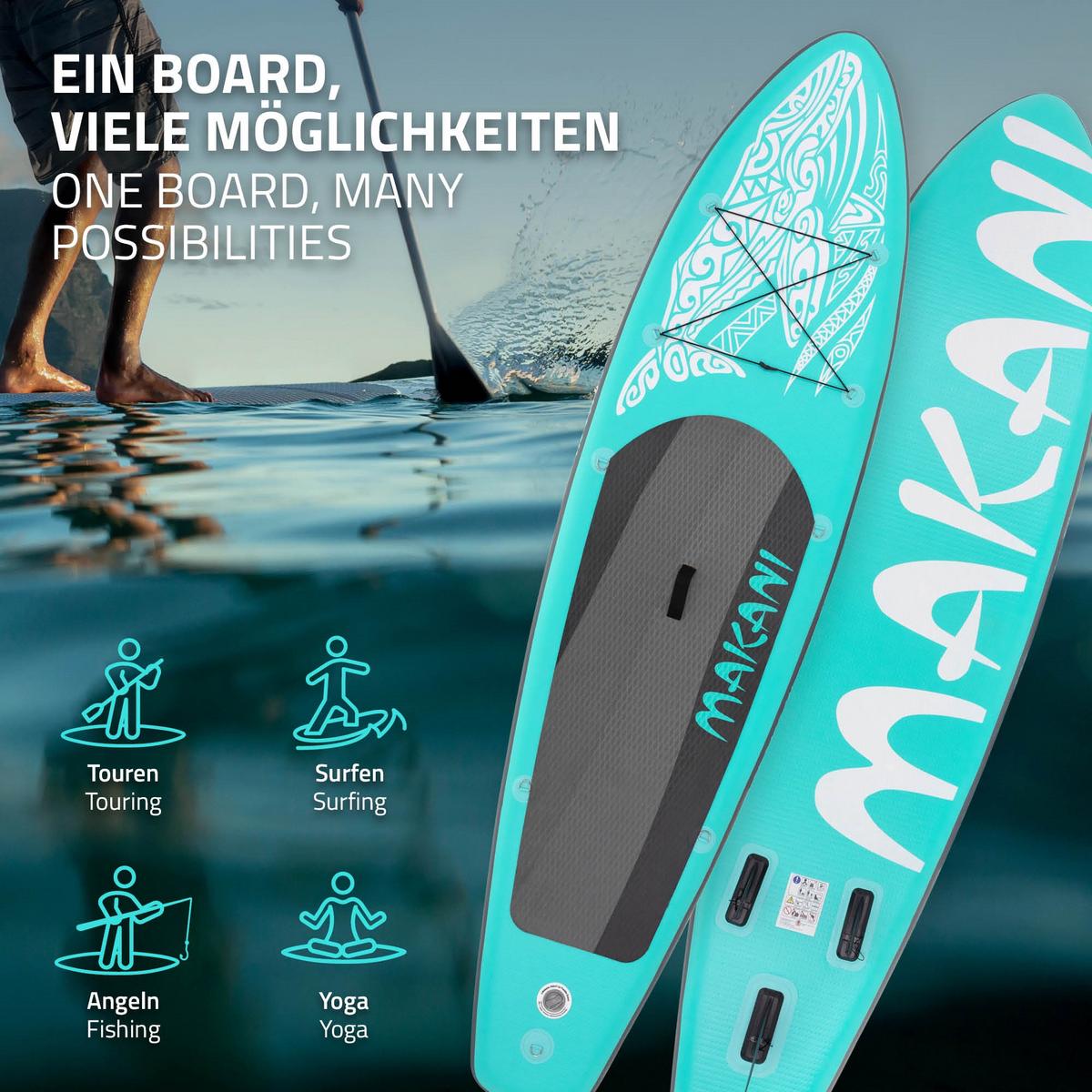 STAND UP PADDLE BOARD Makani Türkis - Türkis, Kunststoff (320/80/15cm) - ECD-Germany