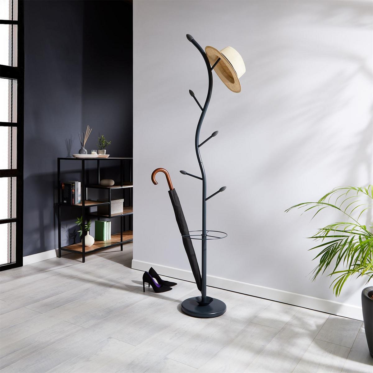KLEIDERSTÄNDER TRIANA grau - Grau, Metall (30/185/30cm) - IDIMEX