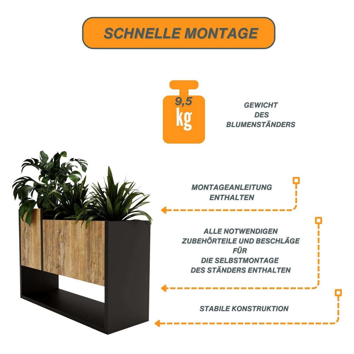 BLUMENKASTEN - Kiefer Milford, Holzwerkstoff (22.6/45/64.5cm) - RAUMHIRSCH FURNITURE