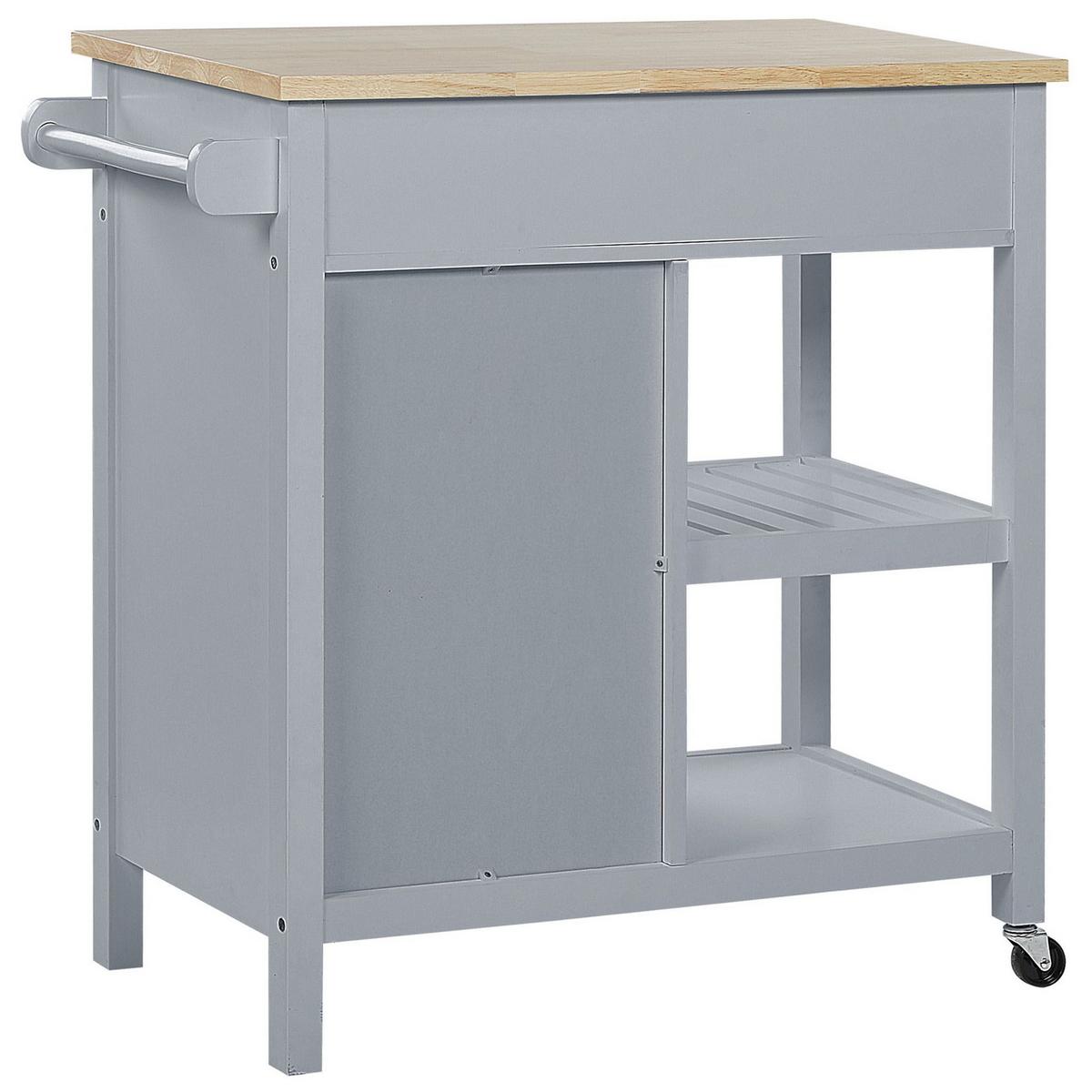SERVIERWAGEN Grau Genoa - Dunkelgrau/Braun, Holzwerkstoff (80/88/43cm) - Beliani