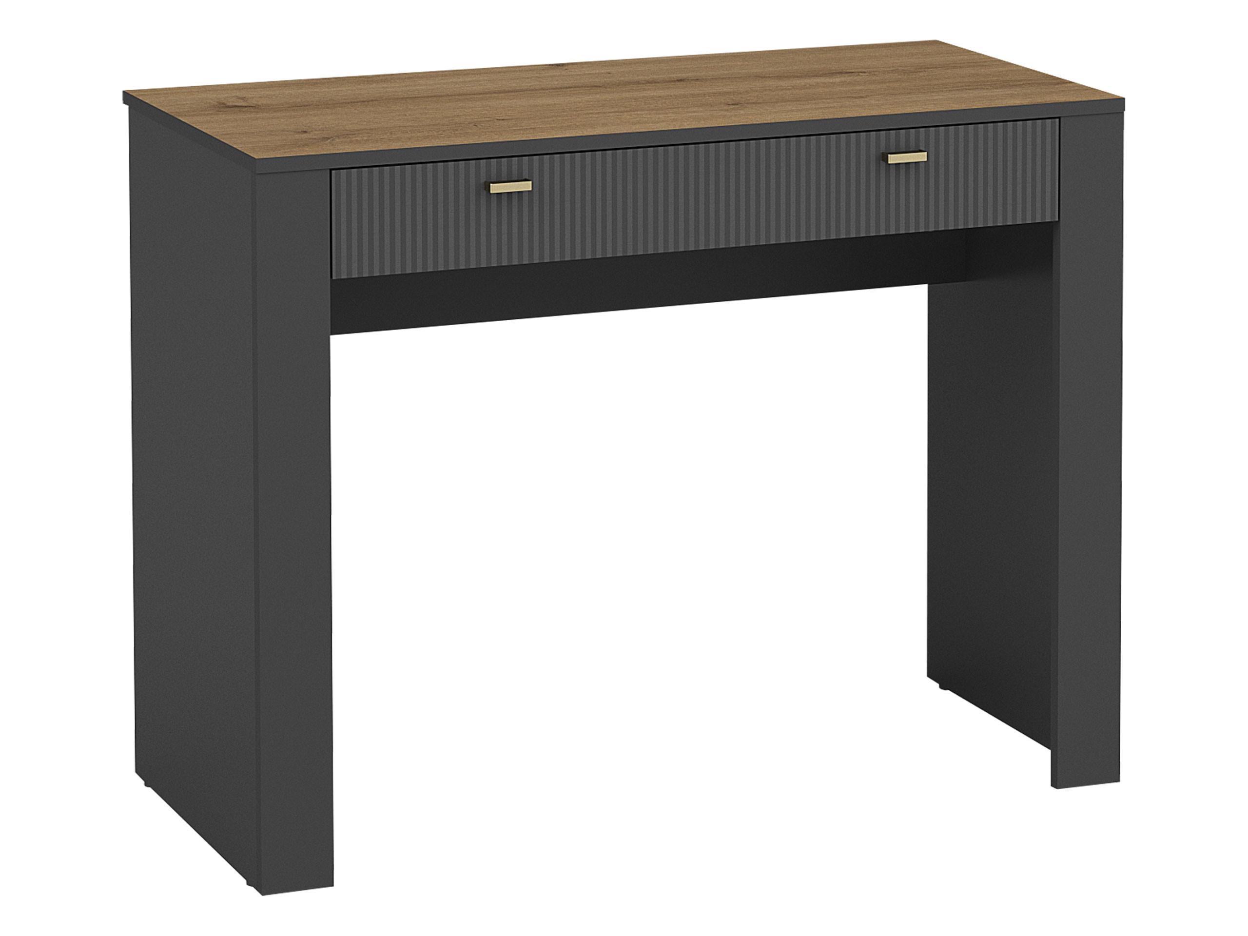 SCHMINKTISCH Mossa MO10 - Goldfarben/Schwarz, Holzwerkstoff/Kunststoff (102/50/79cm) - MIRJAN24