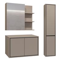 WASCHTISCHUNTERSCHRANK 78cm Sophéa 2er-Set Taupe - Taupe, Holzwerkstoff (78/50.8/48cm) - Petits-meubles