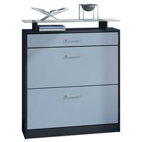 SCHUHSCHRANK Loret Front in Denim - Pastellblau, Holzwerkstoff (89/104/23cm) - Vladon