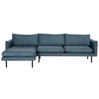ECKSOFA 4-Sitzer Chenillegewebe Blau rechtsseitig Vinterbro - Blau/Schwarz, Textil (279/162cm) - Beliani