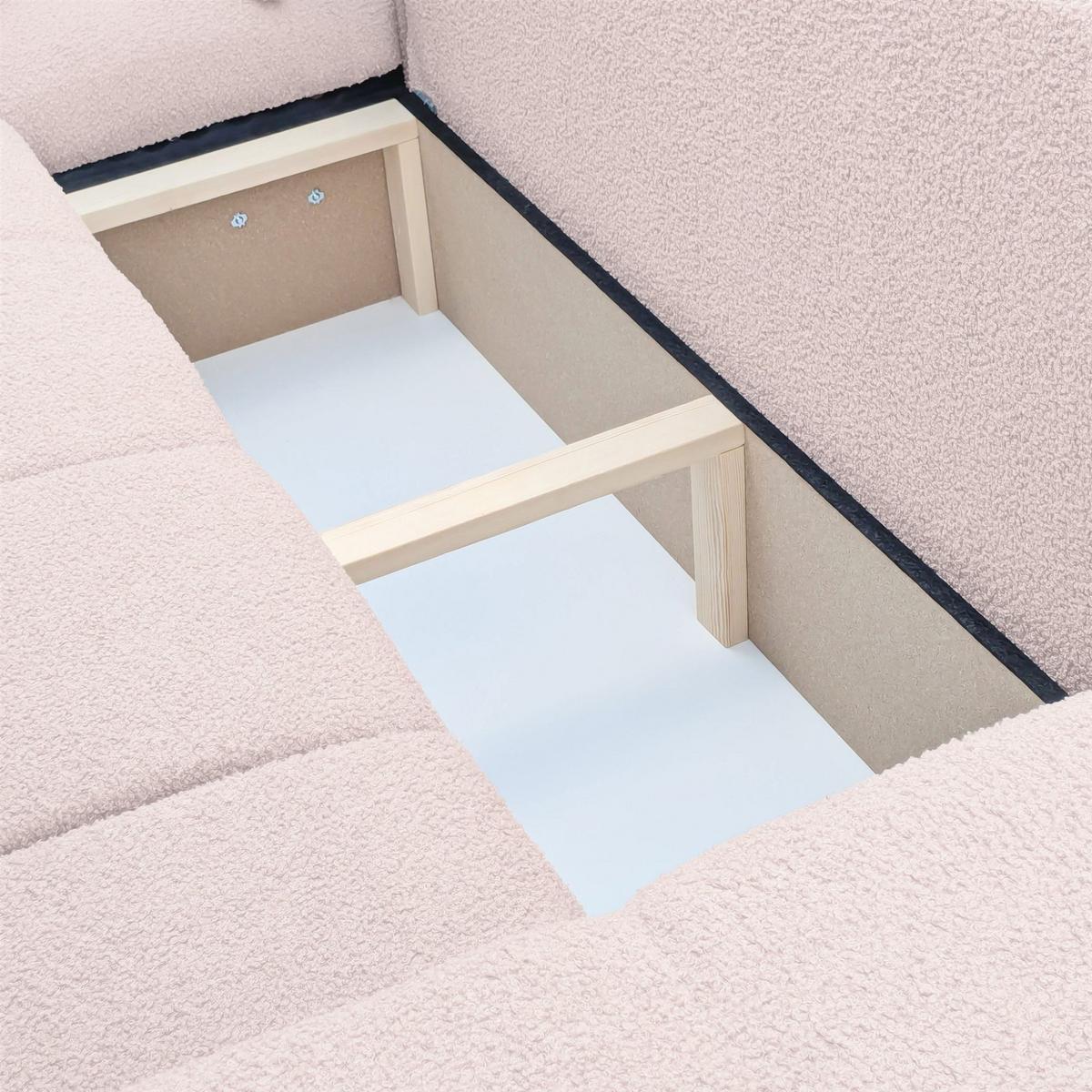 ECKSOFA Anabel Max Mit Schlaffunktion - Creme, Holzwerkstoff/Textil (278/145cm) - Fun Möbel
