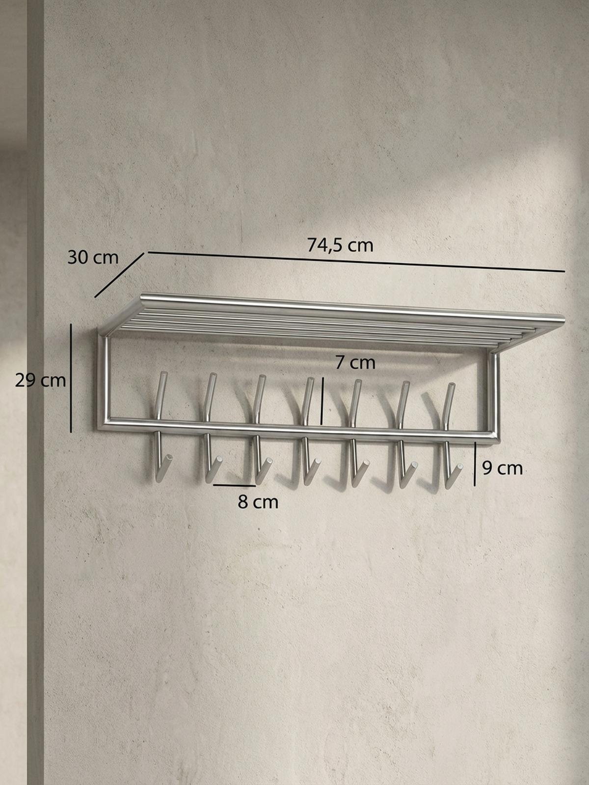 WANDGARDEROBE Metall Silber Modern mit Aufbewahrungsmöglichkeiten - Silberfarben, Metall (75/29/30cm) - KADIMA DESIGN
