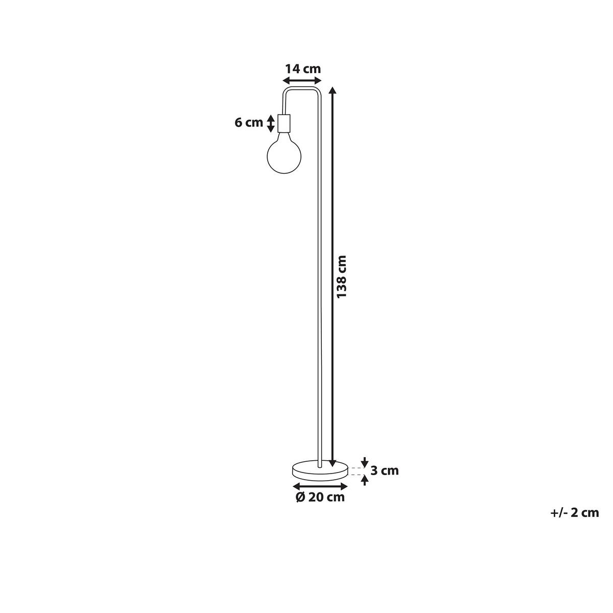 STEHLAMPE Savena 14/20/140 cm - Kupferfarben, Metall (14/20/140cm) - Beliani