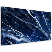 LEINWANDBILD Blaue weiße Marmorstruktur 80x40cm - Blau, Textil (80/40cm) - Feeby