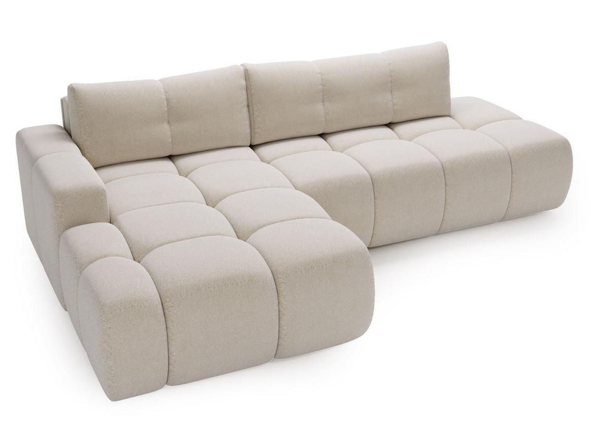 ECKSOFA Montero Bouclé-Stoff Creme Links - Creme, Holz/Textil (280/177cm) - Graingold