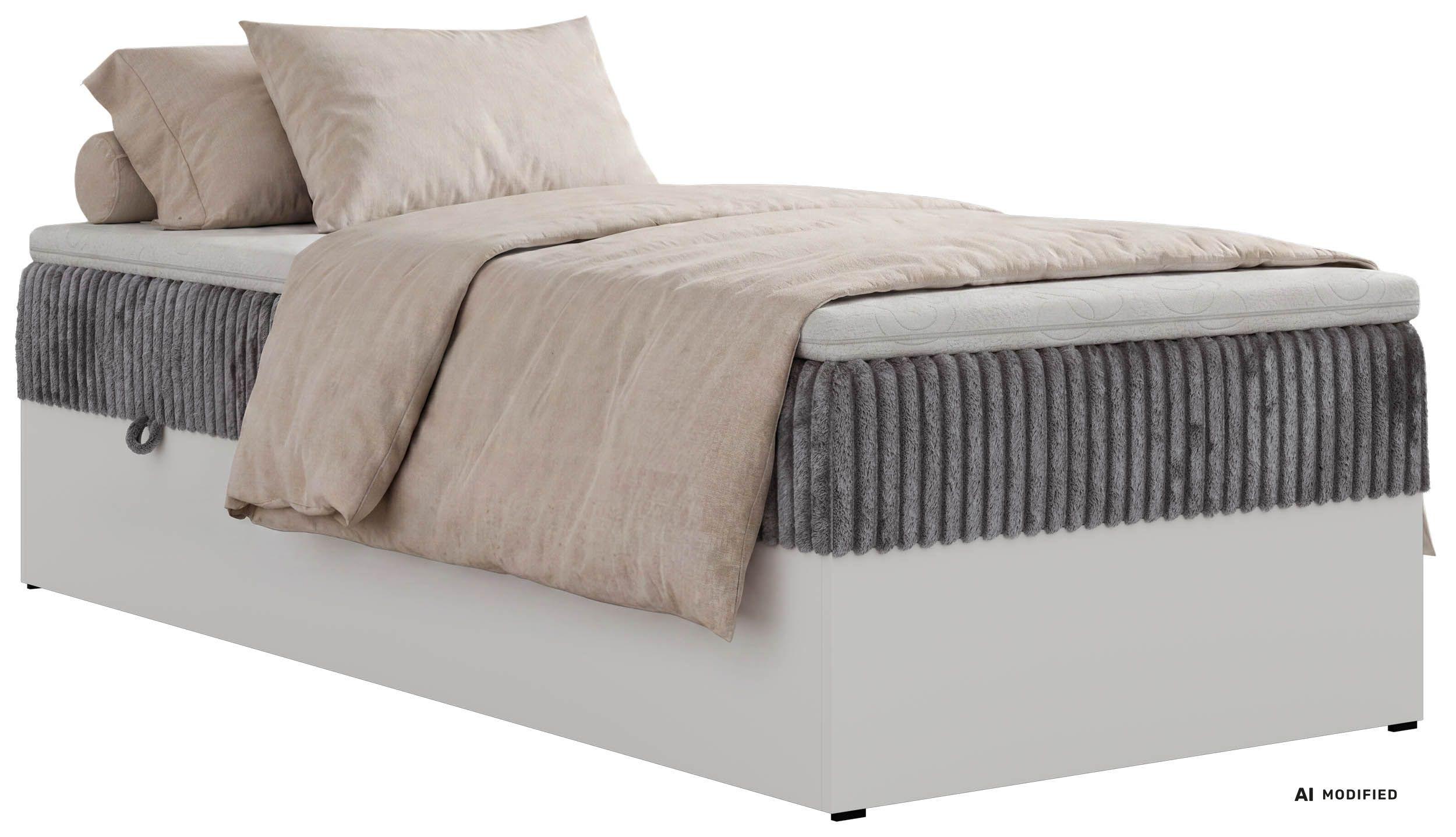 BOXBETT TRAVIT ZERO 90 90/200 - Grau Cord - Topper Visco - H4 - Schwarz/Grau, Kunststoff/Textil (90/200cm) - MKS