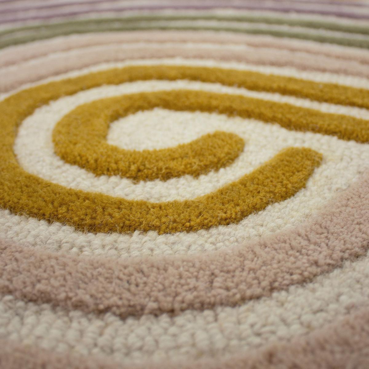 WOLLTEPPICH SOAR, abstrakt, Grün, 140 x 200 cm - Beige, Textil (200/140cm) - KADIMA DESIGN