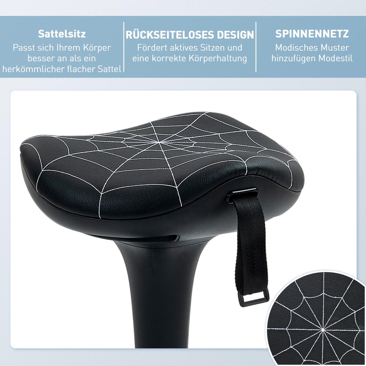BÜROHOCKER Kunststoff Nylon Schwarz - Schwarz, Kunststoff (34/83.5/34cm) - Vinsetto