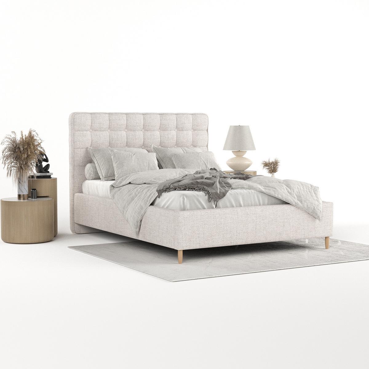 POLSTERBETT Paloma 120/200 cm Hellbeige im Neve Stoff - Sandfarben/Naturfarben, Holz/Holzwerkstoff (120/200cm) - AltaBeds