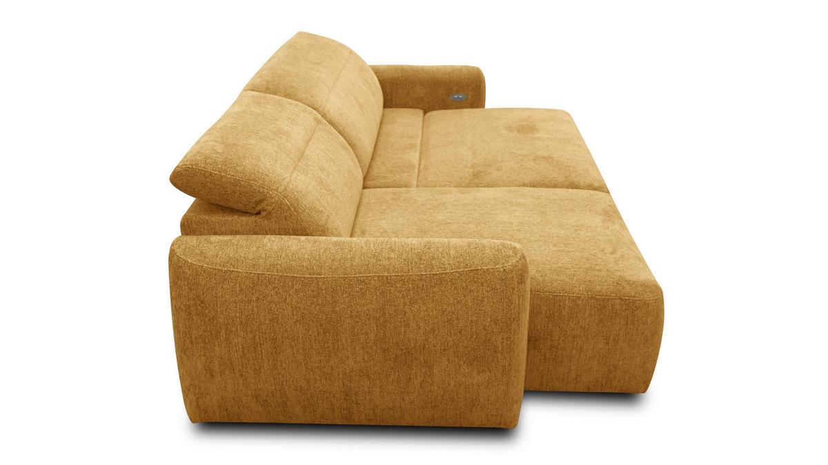 ECKSOFA NERO 4-Sitzer, gelb - Gelb/Schwarz, Holz/Textil (272/81/159cm) - Wozimo