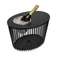 3-IN-1 LOUNGETISCH MIT EDELSTAHL-KÜHLER Stockholm schwarz 46 cm - Schwarz, Kunststoff/Metall (57.5/35/46cm) - COOTAB Cooler Table