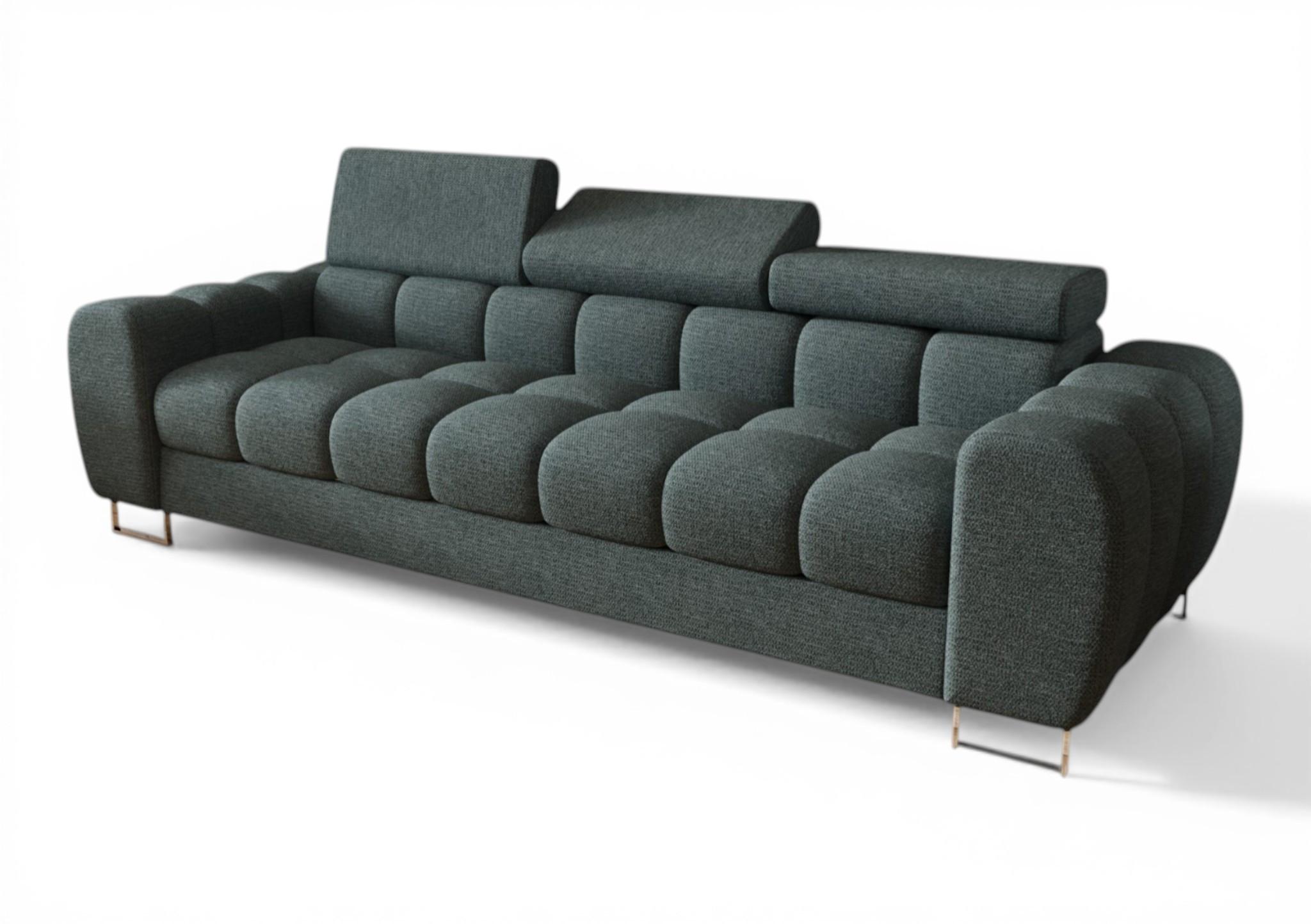 SOFA 3-sitzer Bastien In Stoff Aragon - Blau, Holzwerkstoff/Textil (265/95/97cm) - Fun Möbel