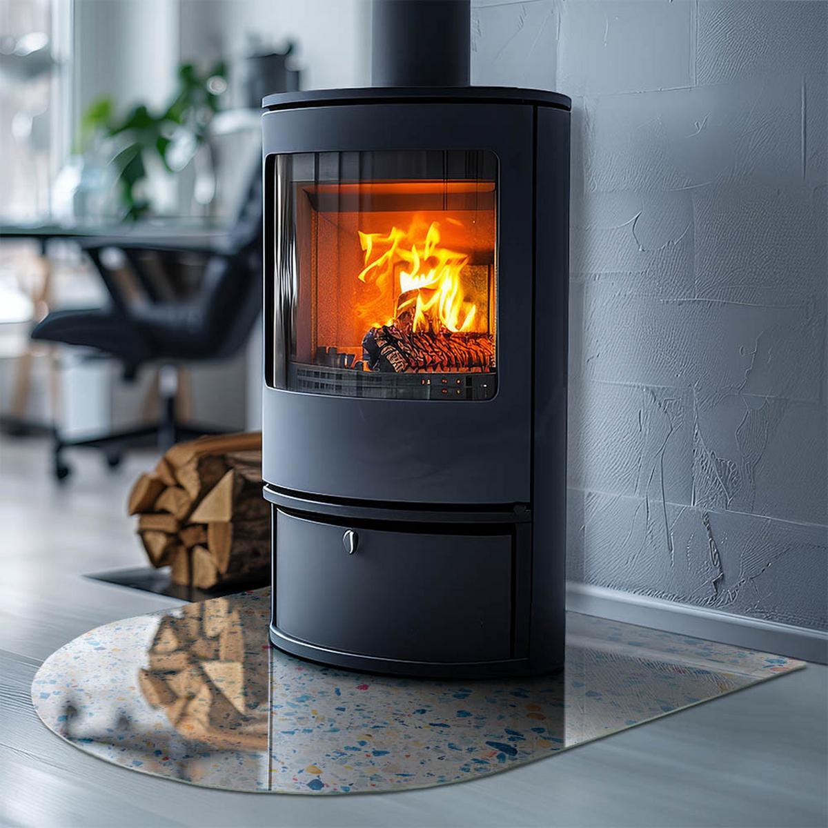 GLASPLATTE für Kamin 80x70 cm - Weiß, Glas (80/70/0.4cm) - TULUP