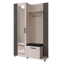 GARDEROBENSCHRANK ARMADIO 137/207/42 cm Modern Garderobe-Set Kaschmir - Kaschmir/Schwarz, Holzwerkstoff (137/207/42cm) - MASSENO