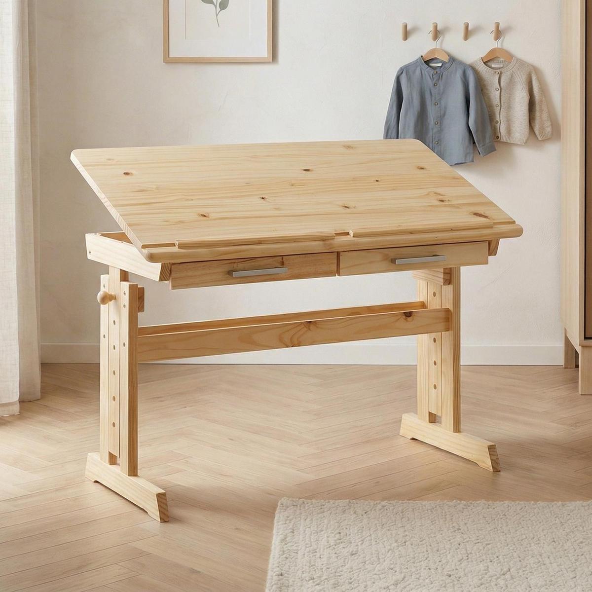 KINDERSCHREIBTISCH OLIVIA natur - Naturfarben, Holz (109/130/55cm) - IDIMEX