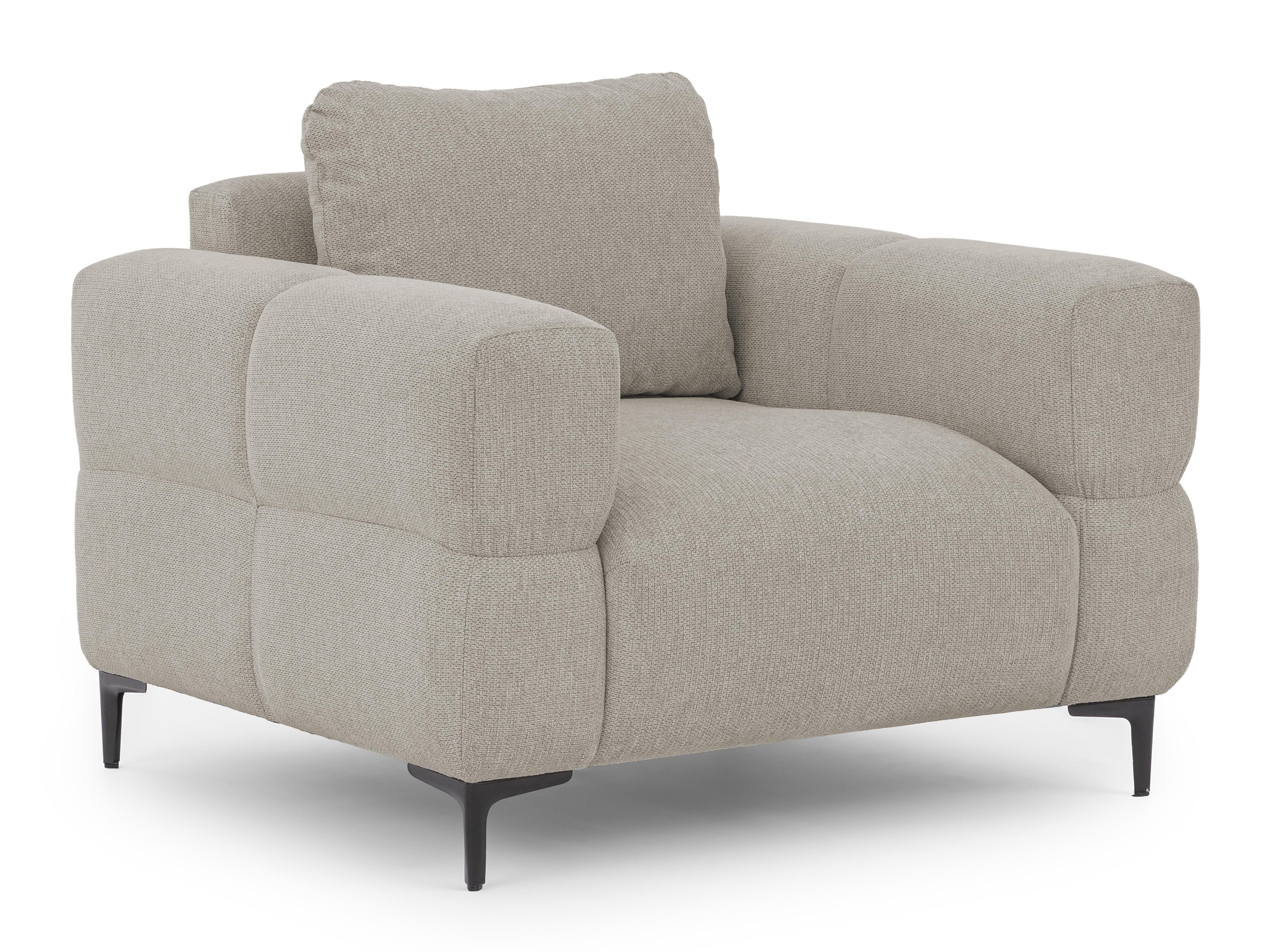 SESSEL Cardea in Bubble-Optik aus weichem Taupe Strukturstoff mit hohem Sitzkomfort - Taupe/Schwarz, Holz/Textil (102/80/97cm) - S-Style Möbel