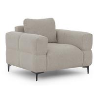 SESSEL Cardea in Bubble-Optik aus weichem Taupe Strukturstoff mit hohem Sitzkomfort - Taupe/Schwarz, Holz/Textil (102/80/97cm) - S-Style Möbel